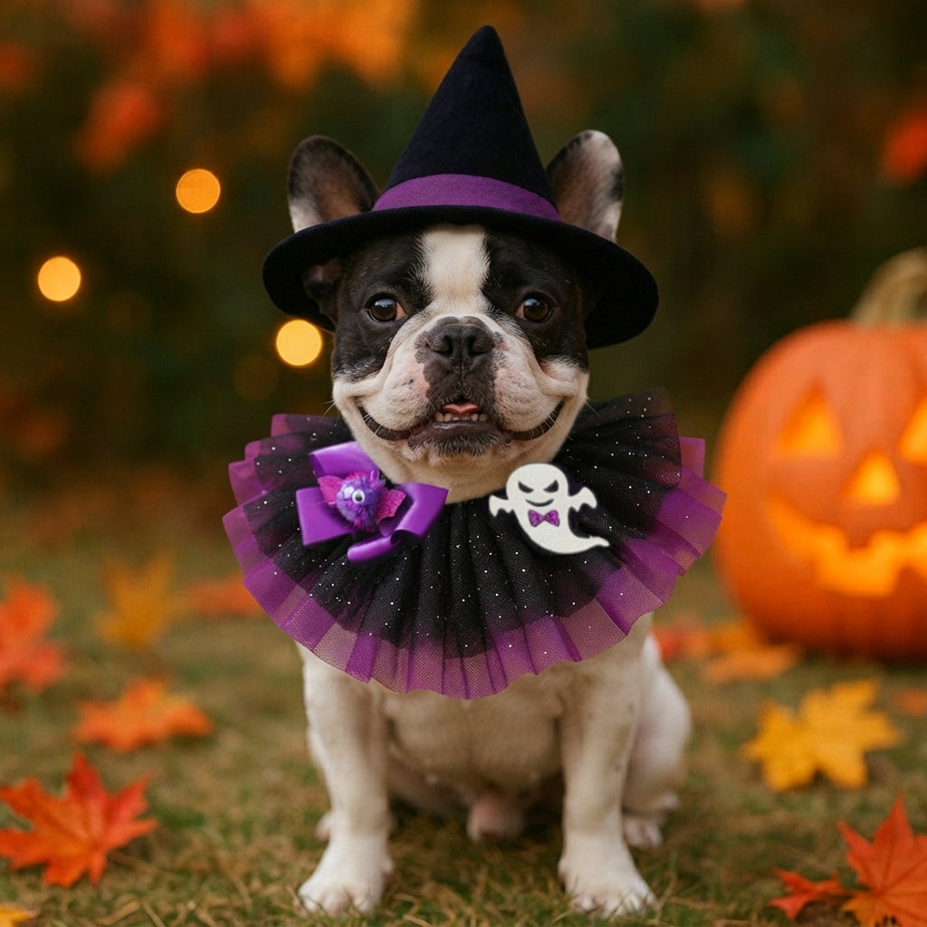 Halloween Pet Mesh Tutu Collar