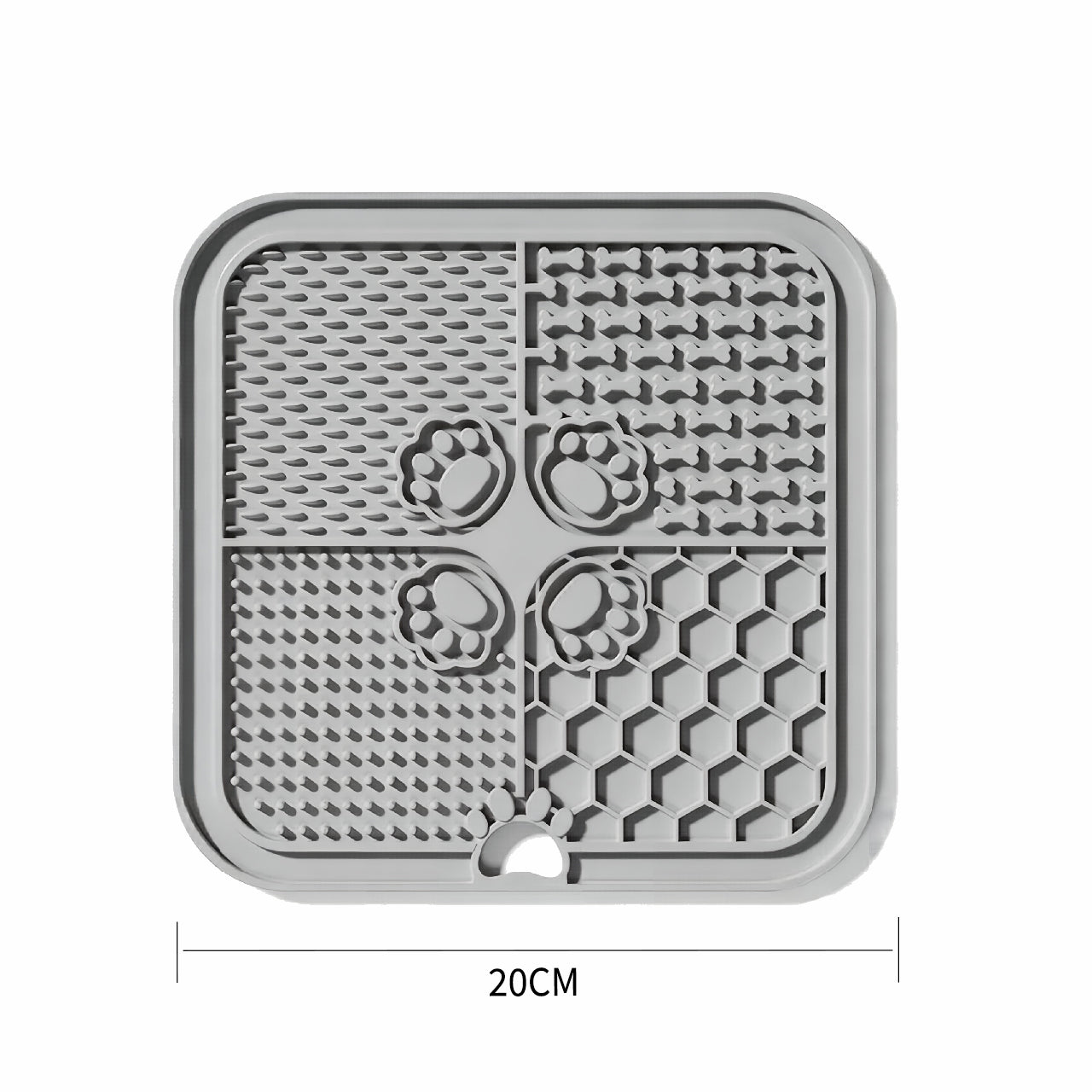 Square 4-Section Lick Mat for Dogs & Cats