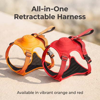 Retractable Dog Leash with No-Pull Harness Set