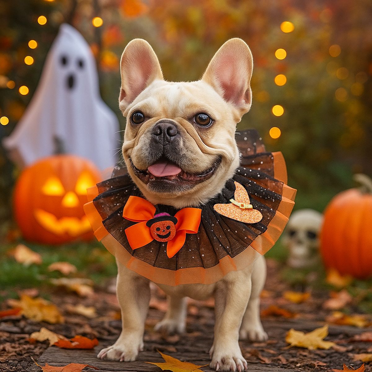 Halloween Pet Mesh Tutu Collar