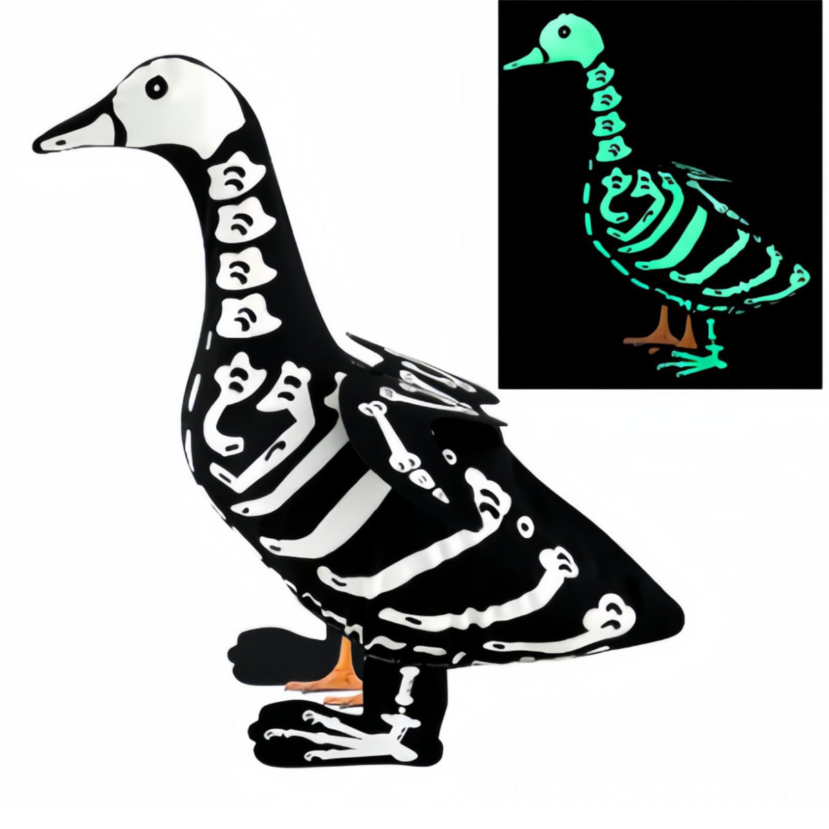 Halloween Glow in the Dark Skeleton Porch Goose Outfit