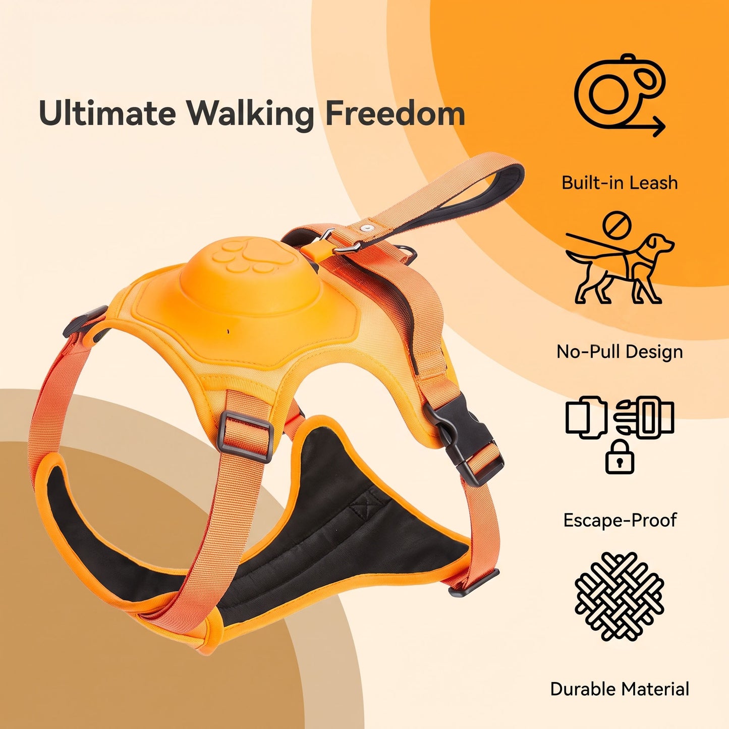 Retractable Dog Leash with No-Pull Harness Set