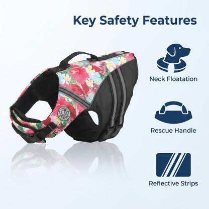 Floral Dog Life Jacket