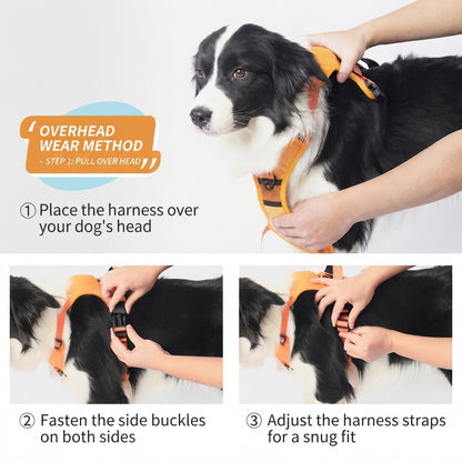 Retractable Dog Leash with No-Pull Harness Set