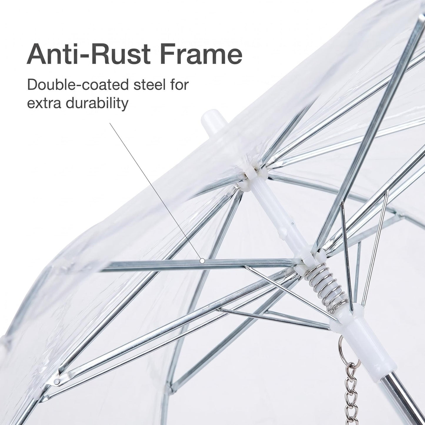 Transparent Dog Umbrella with Leash Hook
