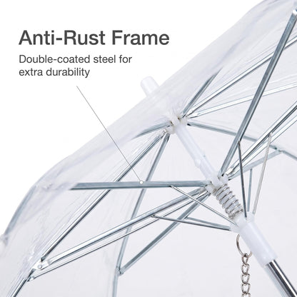 Transparent Dog Umbrella with Leash Hook