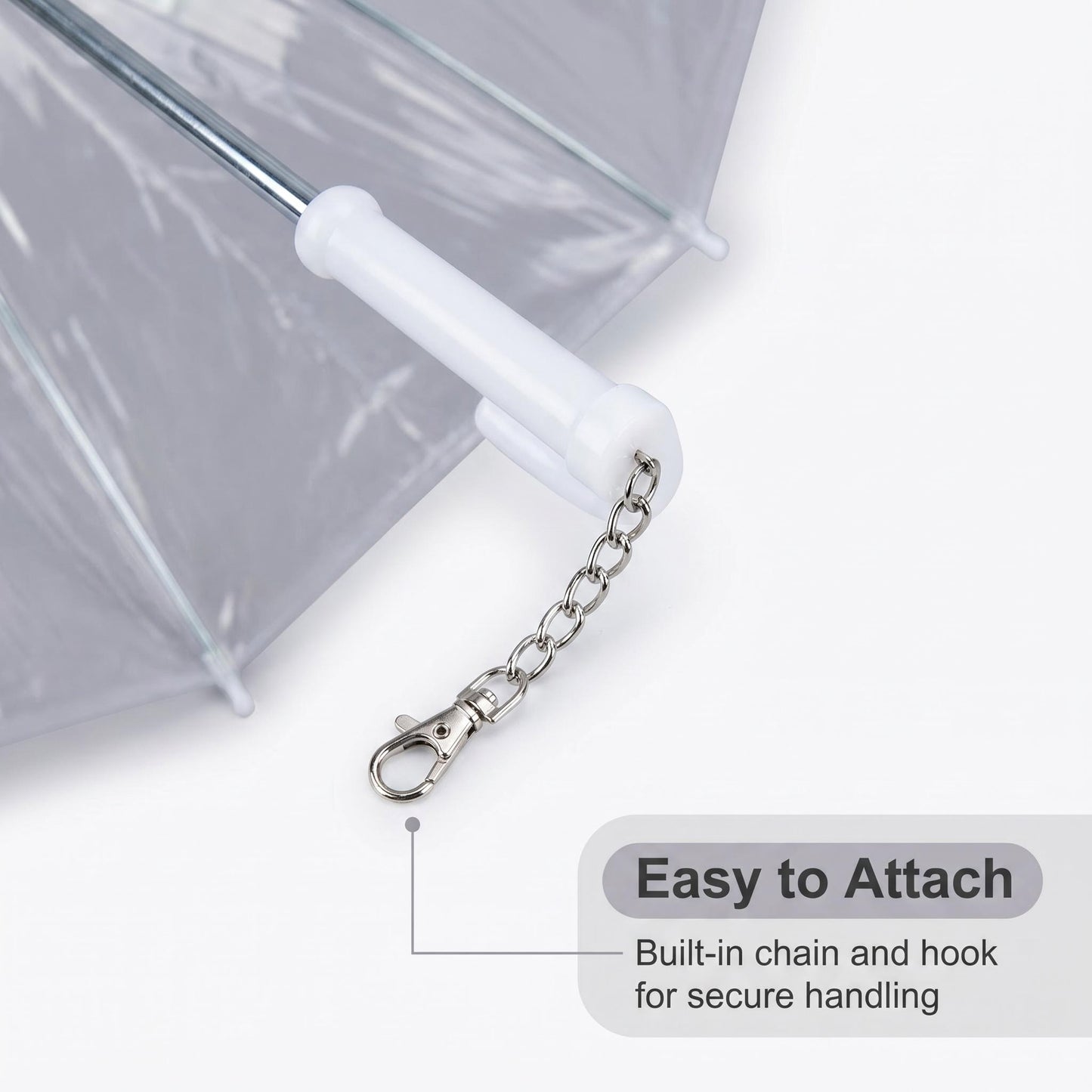 Transparent Dog Umbrella with Leash Hook