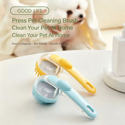 2-in-1 Pet Bath Brush & Shampoo Dispenser