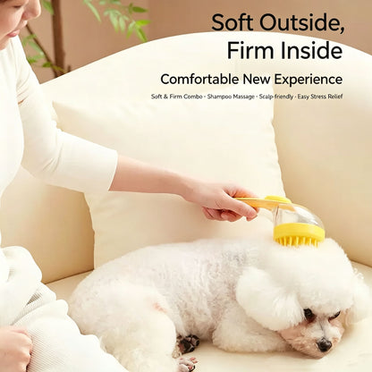 2-in-1 Pet Bath Brush & Shampoo Dispenser