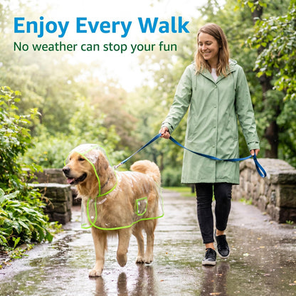 Transparent Edged Pet Raincoat, Must-Have for Dog Walking