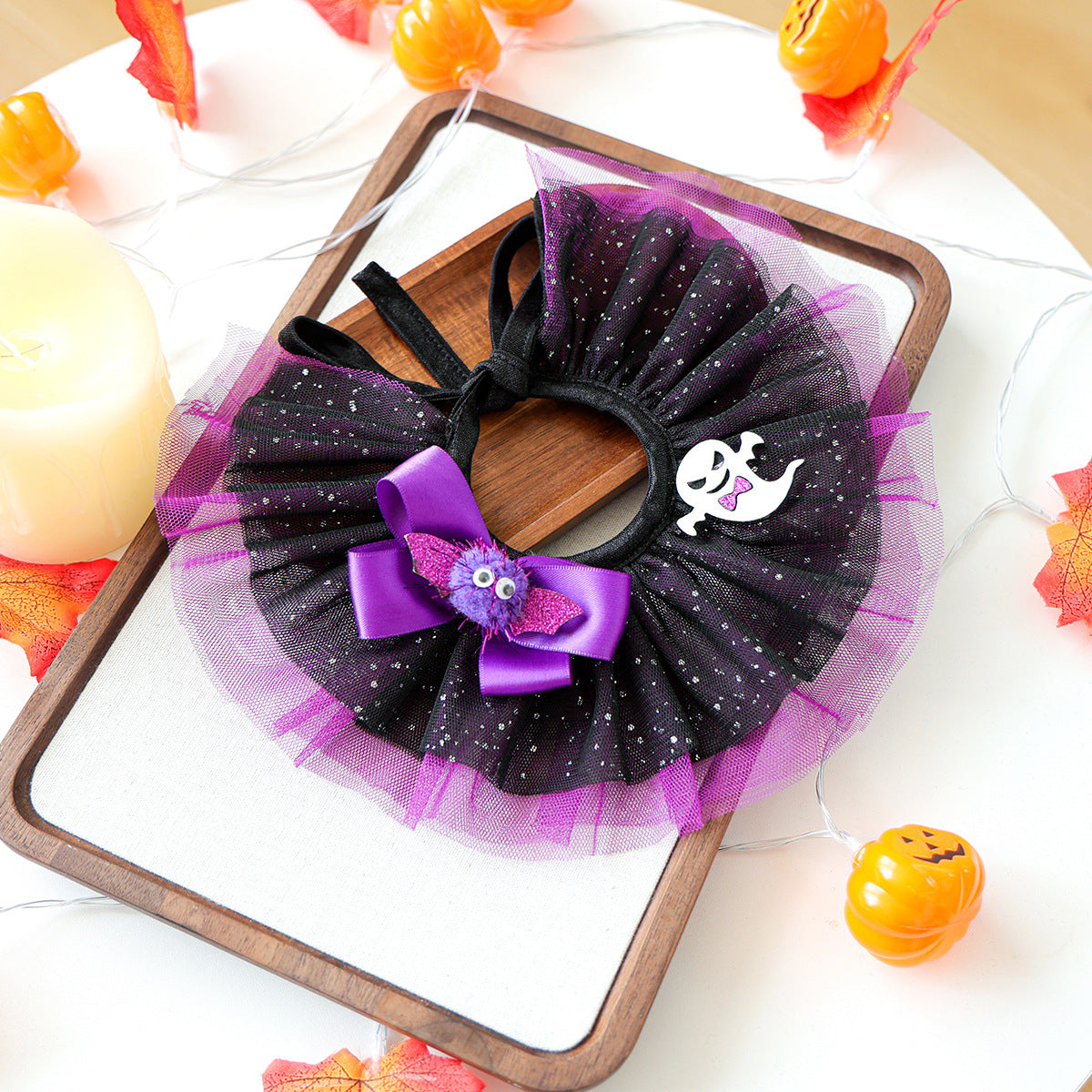 Halloween Pet Mesh Tutu Collar