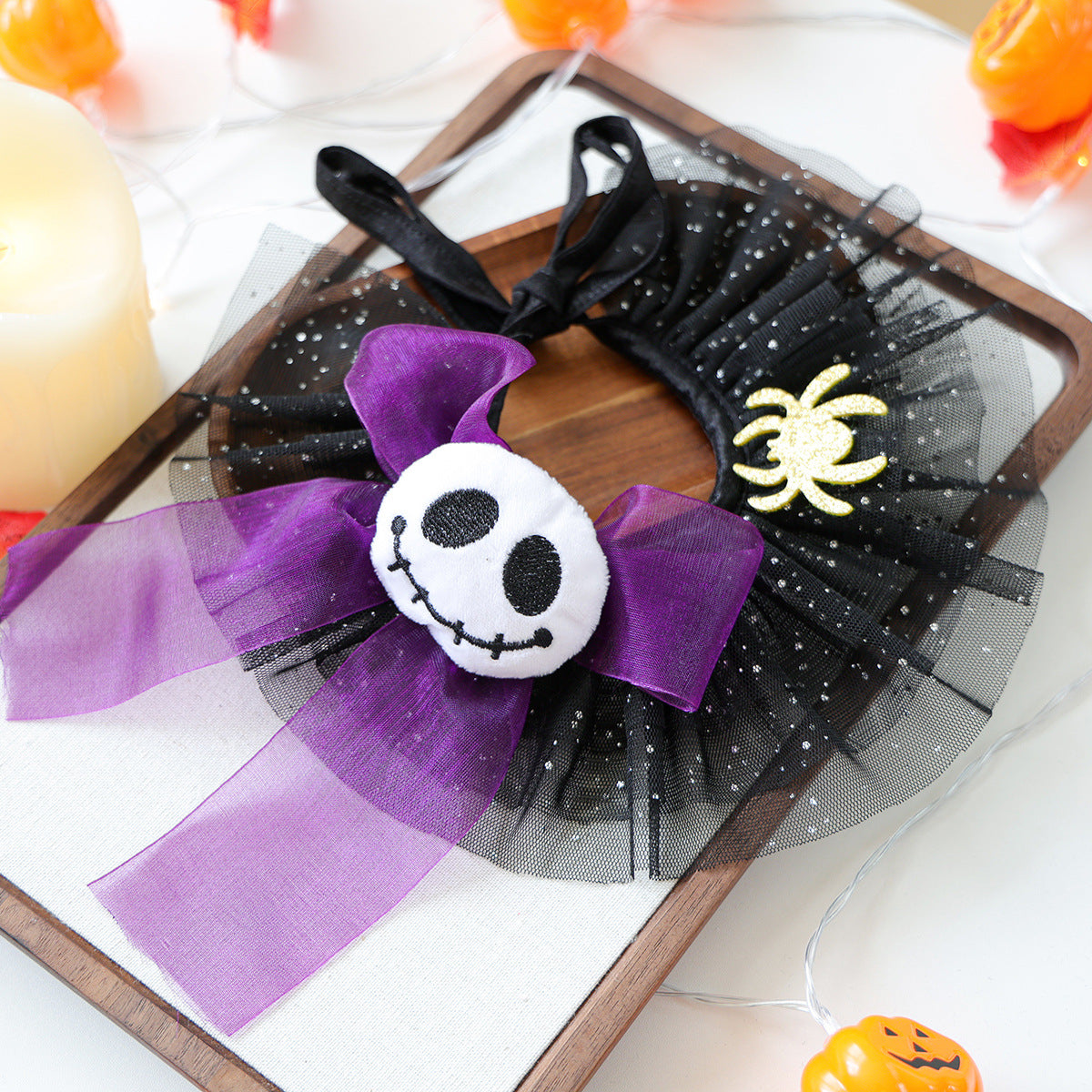 Halloween Pet Mesh Tutu Collar