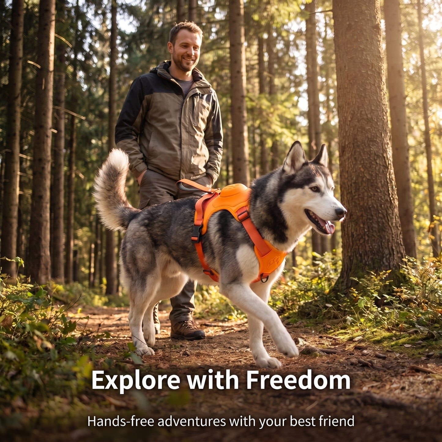 Retractable Dog Leash with No-Pull Harness Set
