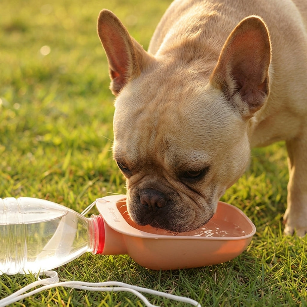 Pet Water Dispenser with Leash Attachment