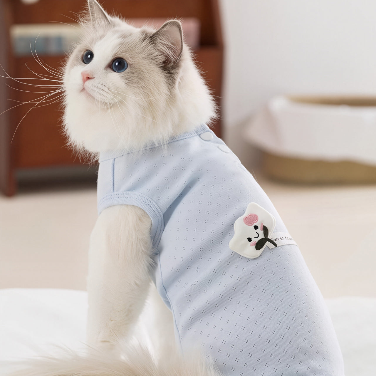 The Waffle Cotton Recovery Pet Onesie
