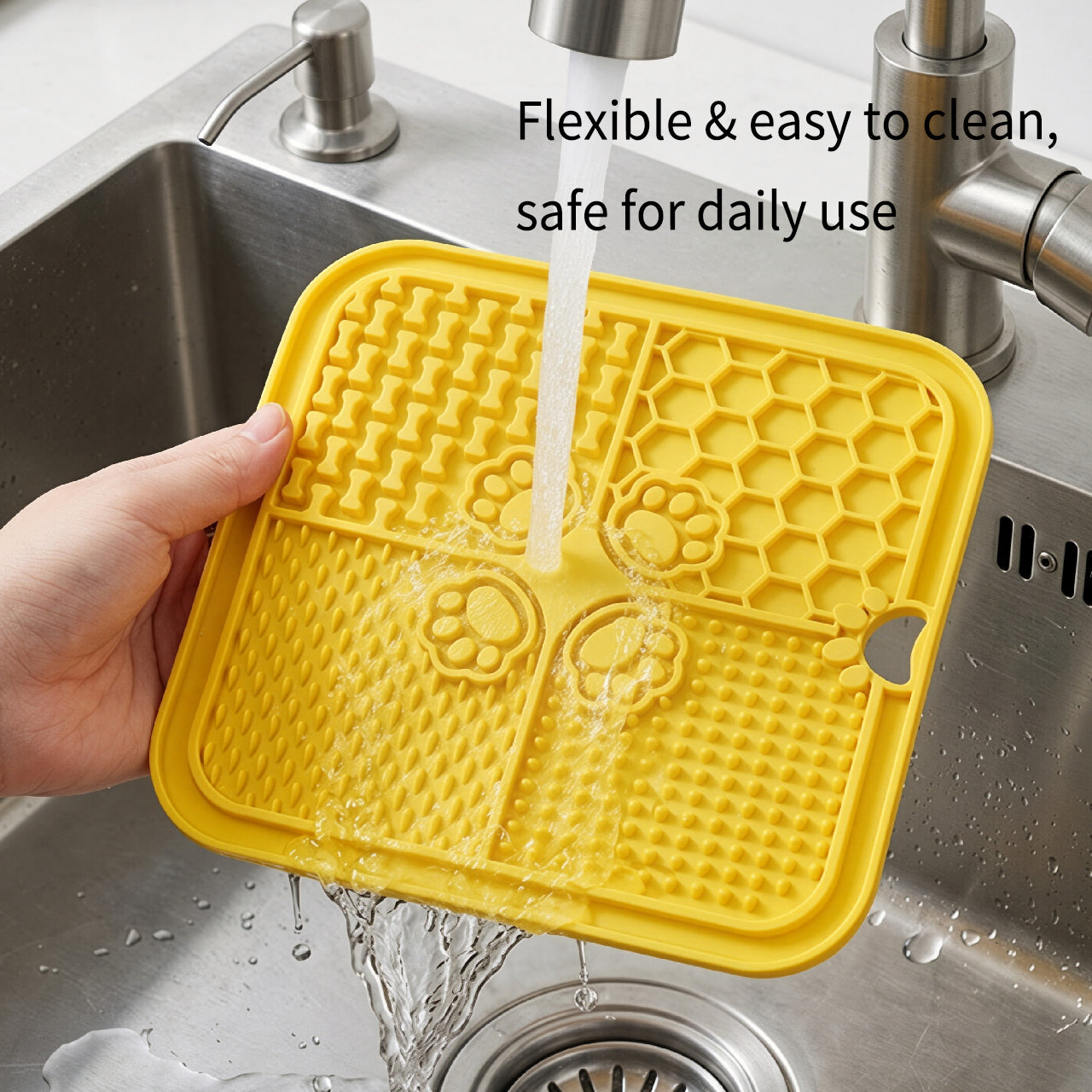 Square 4-Section Lick Mat for Dogs & Cats