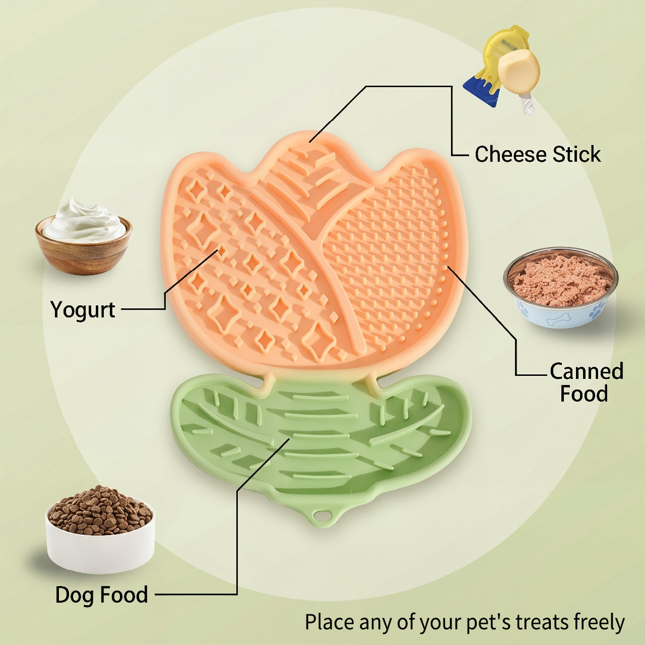 Calming Tulip Slow Feeder Lick Pad