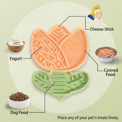 Calming Tulip Slow Feeder Lick Pad