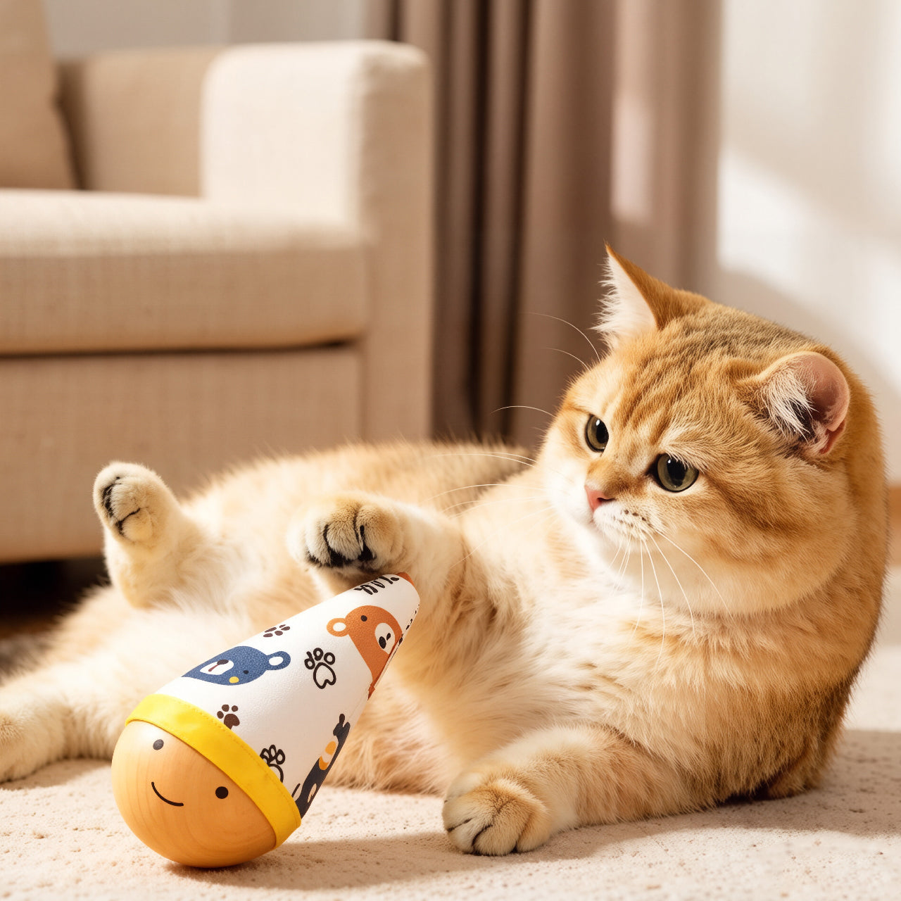 Natural Beech Wood Interactive Pet Toy