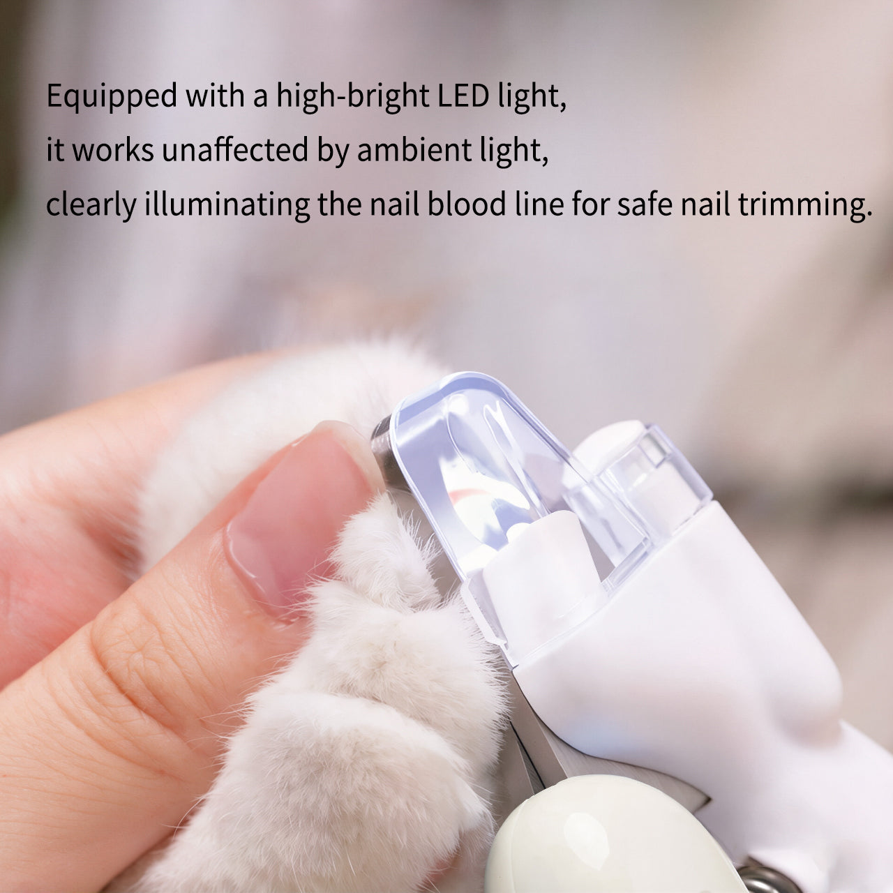 LED Pet Nail Clippers with Anti-Splash Shield