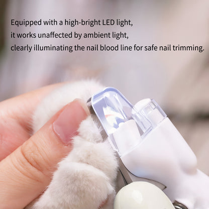 LED Pet Nail Clippers with Anti-Splash Shield
