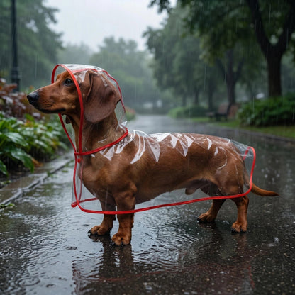 Transparent Edged Pet Raincoat, Must-Have for Dog Walking