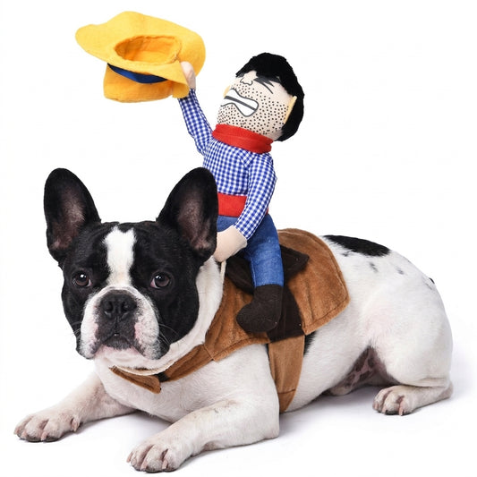 Funny Cowboy Rider Dog Halloween Costume