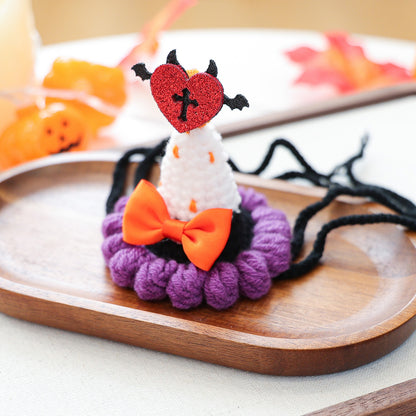 Halloween Hand Knit Pet Witch Hat