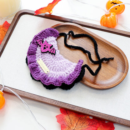 Halloween Hand Knit Pet Bib Collar