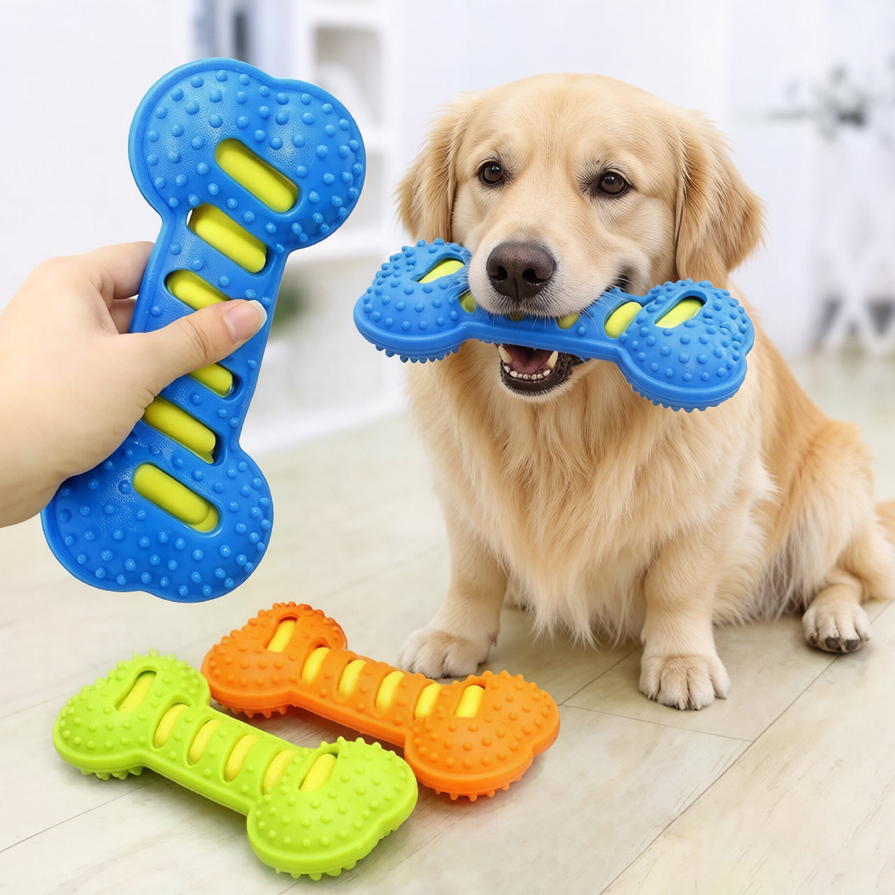 Double-Layer Tough Chew Bone Pet Toy