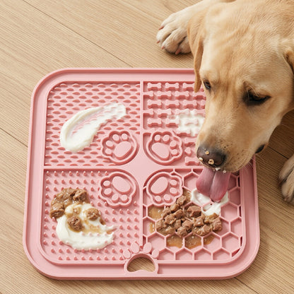 Square 4-Section Lick Mat for Dogs & Cats