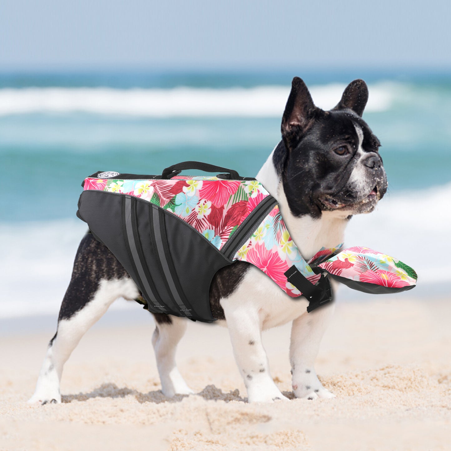 Dog Life Jacket, Reflective Dog Life Vest with Removable Neck Float High Buoyancy for Swimming and Boating, Ripstop Pet Safety Swimsuit Rescue Handle for Small Medium Large Dogs