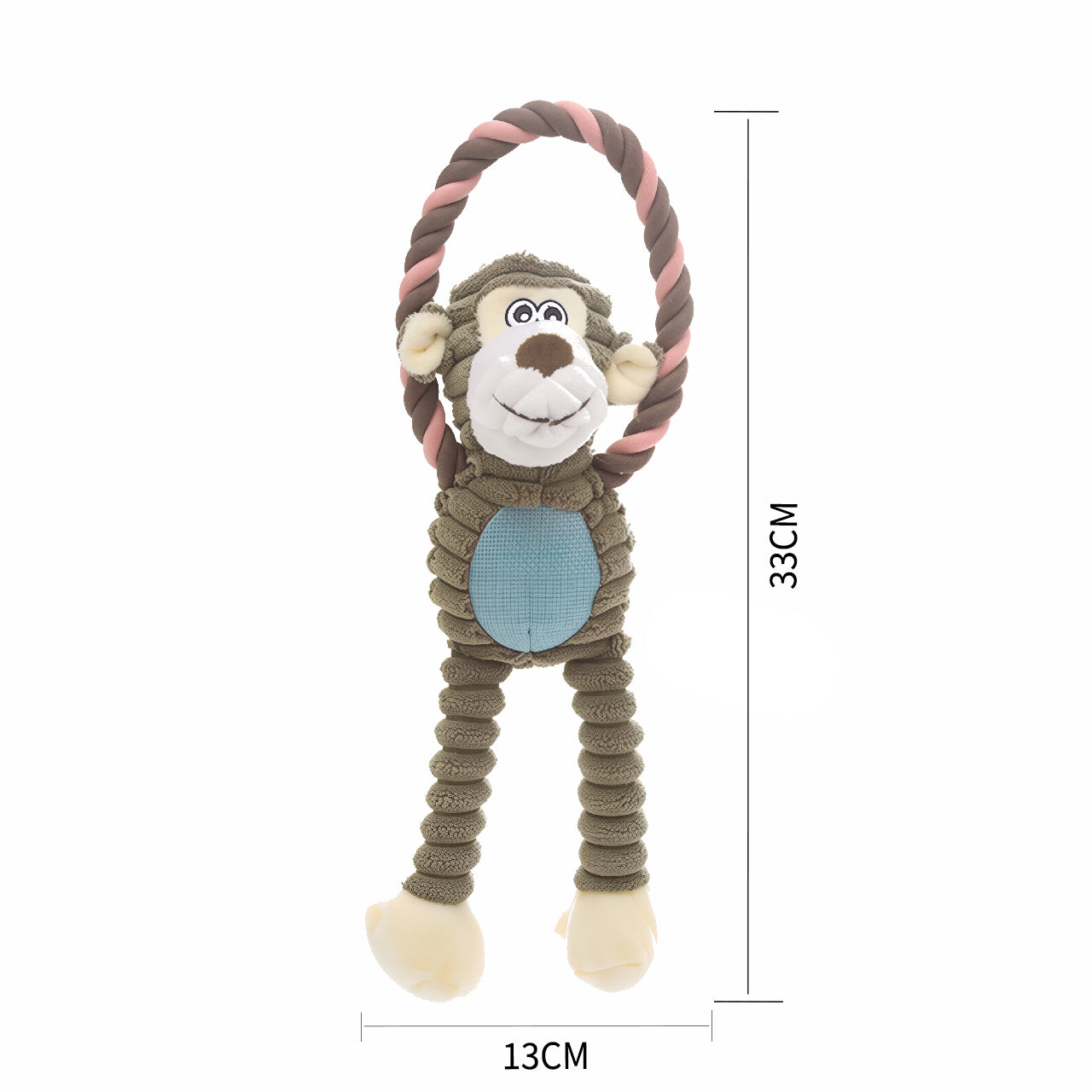 Tough Plush Squeaky Pet Toy with Rope