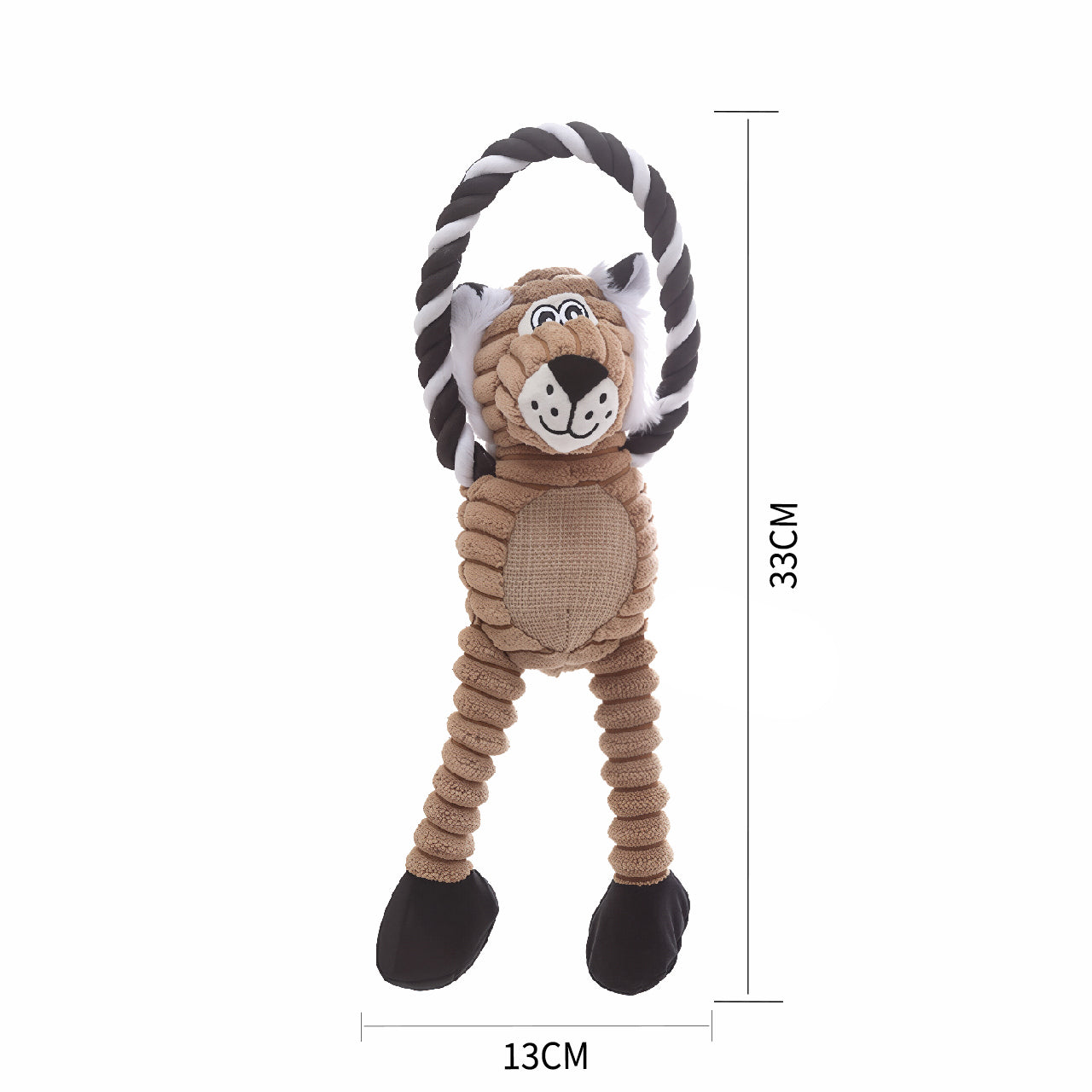 Tough Plush Squeaky Pet Toy with Rope