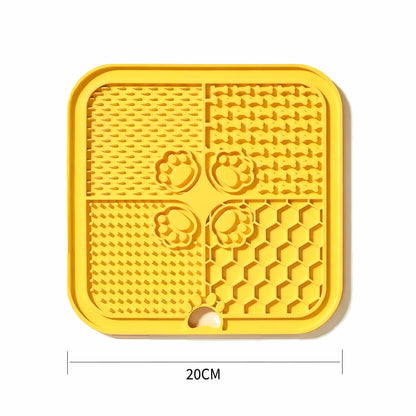 Square 4-Section Lick Mat for Dogs & Cats