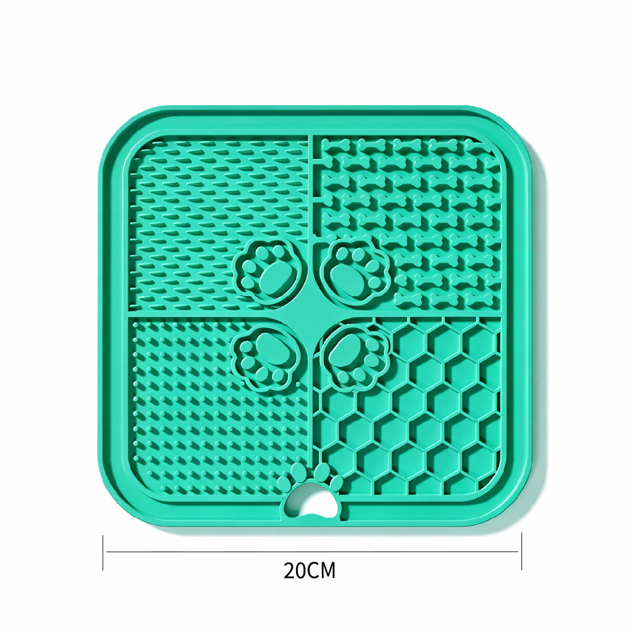 Square 4-Section Lick Mat for Dogs & Cats