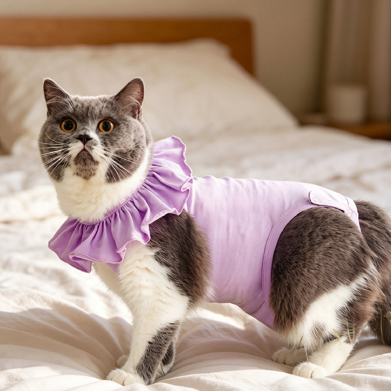 Ruffled Soft Pet Recovery Tank Top
