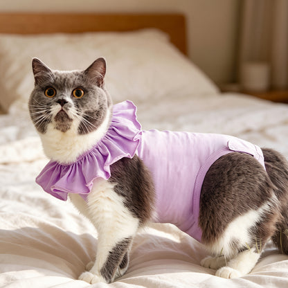 Ruffled Soft Pet Recovery Tank Top