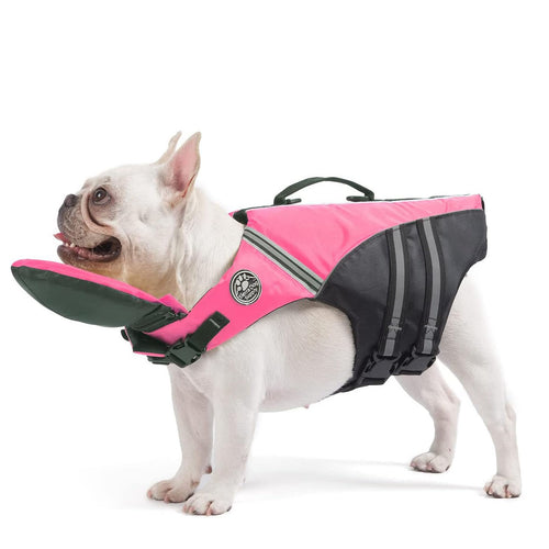 Dog Life Jacket, Reflective Dog Life Vest with Removable Neck Float High Buoyancy for Swimming and Boating, Ripstop Pet Safety Swimsuit Rescue Handle for Small Medium Large Dogs