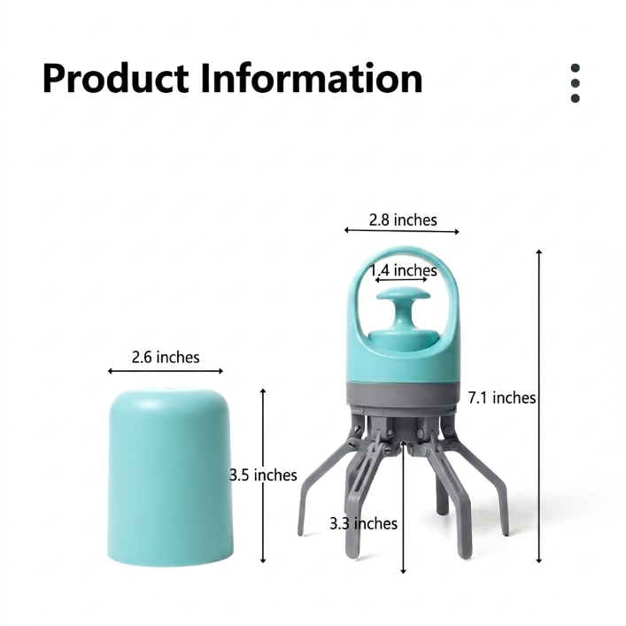 Portable 6-Claw Dog Pooper Scooper with Waste Bags for Outdoor Walks