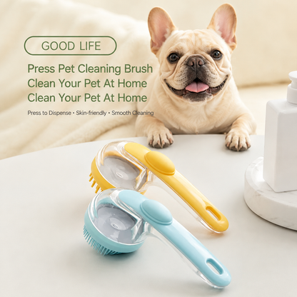 2-in-1 Pet Bath Brush & Shampoo Dispenser