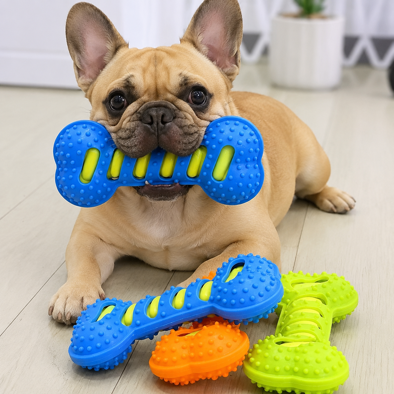 Double-Layer Tough Chew Bone Pet Toy