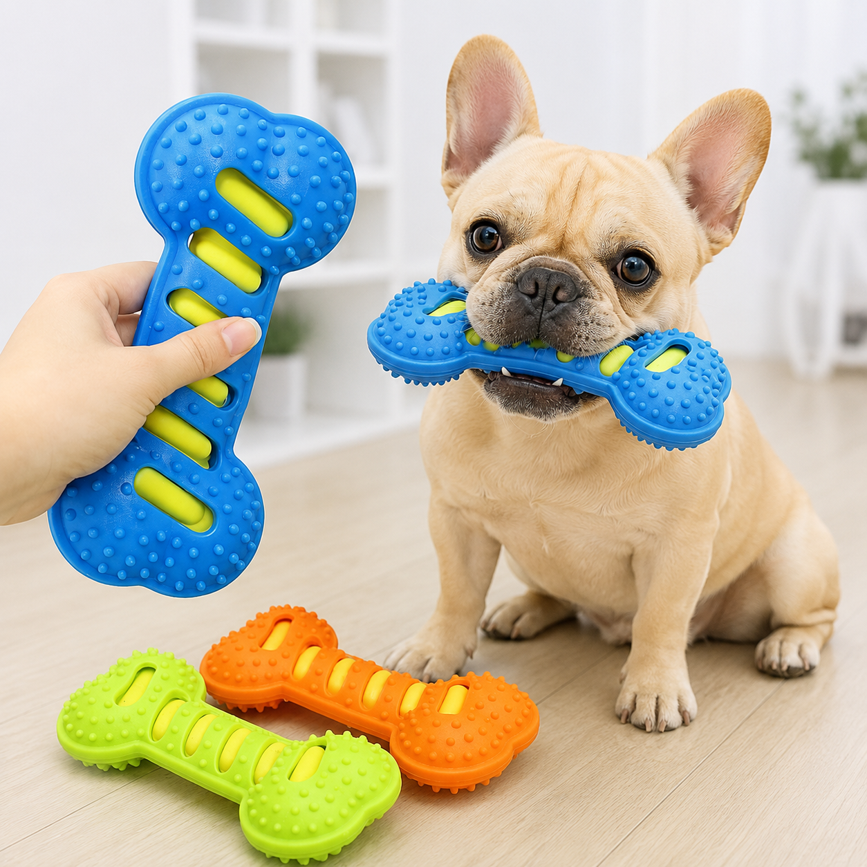 Double-Layer Tough Chew Bone Pet Toy