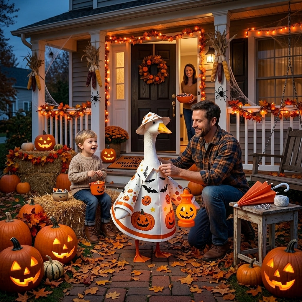 Halloween Raincoat Porch Goose Outfit Set