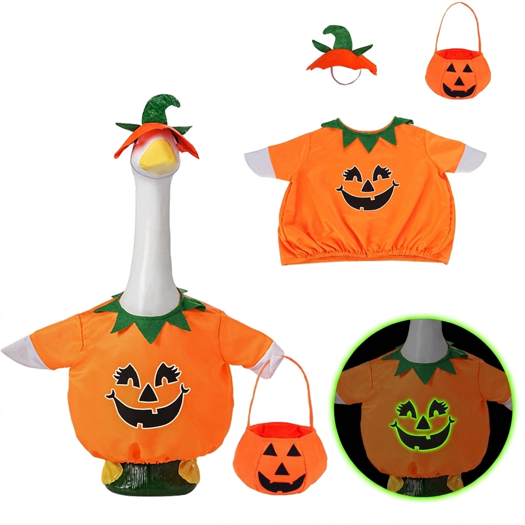 Halloween Glow in the Dark Pumpkin Porch Goose Outfit