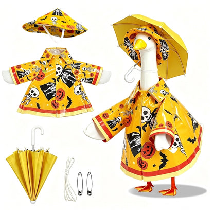 Vibrant Yellow Rainy Day Halloween Goose Clothes