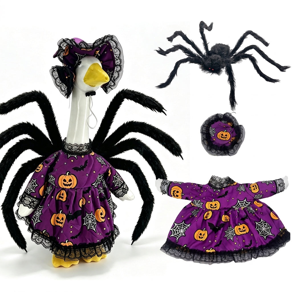 Spooky 3D Spider Witch Goose Costume Set