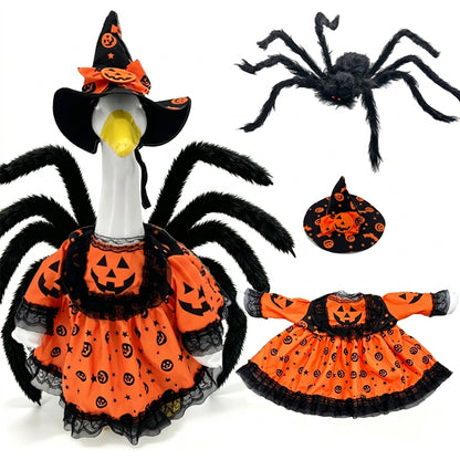 Spooky 3D Spider Witch Goose Costume Set