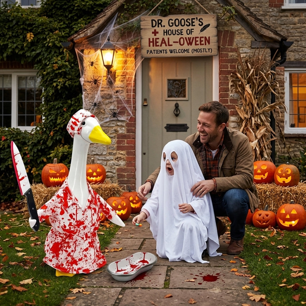 Halloween Bloody Horror Porch Goose Outfit