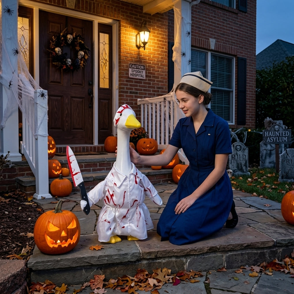 Halloween Bloody Horror Porch Goose Outfit